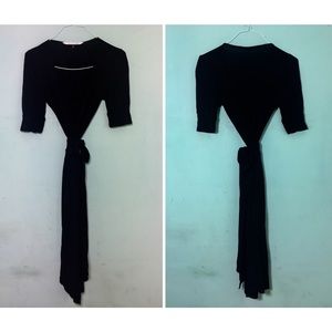 DVF Dress Silk Black and White Wrap Dress US 6